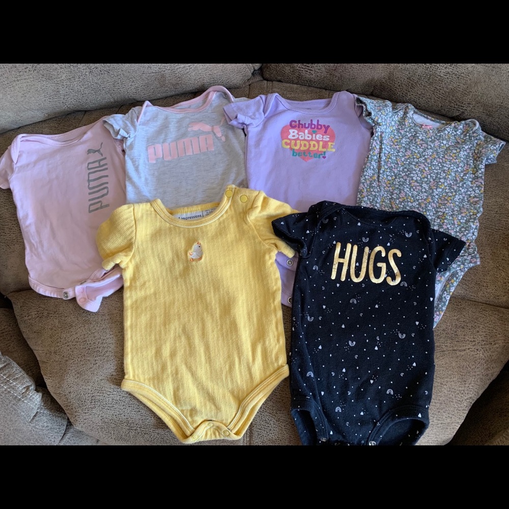 Lot of 10 Baby Girl Onesies